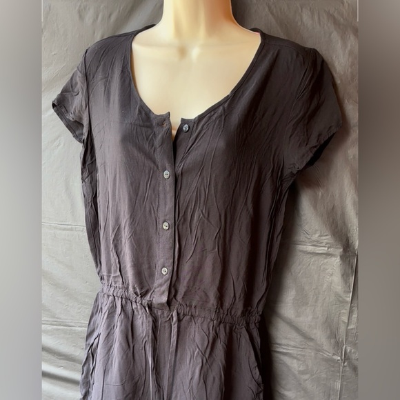 L’Amour Nanette Lepore Womens Black Romper Pockets Drawstring Size L - Picture 2 of 3